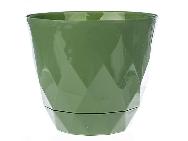 Горшок для цветов Laurel D220 мм, 4.5 л с поддоном (зеленый)